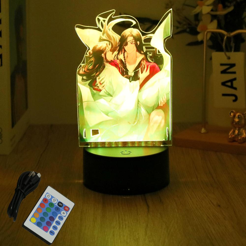 Tian Guan Ci Fu 3D Lamp Anime Figures LED Night Light Smart Touch Room Bedroom Decor Atmosphere Lamps Birthday Christmas Gifts