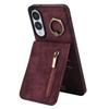 For Samsung Galaxy S25 Edge Case Zipper RFID Blocking Retro Leather+TPU Phone Cover with Kickstand