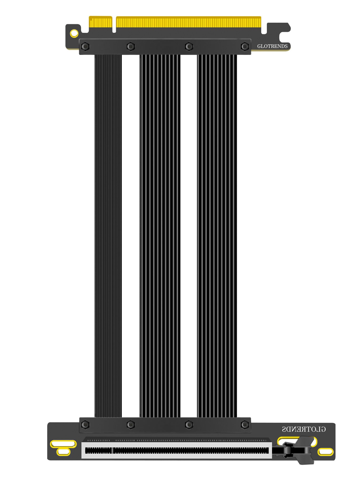 

GLOTRENDS PCIe X16 Riser Cable for PCIe Such as GeForce RTX 40 Series and AMD Radeon 0 to 90 Degree Conversion 5.0 5.0/4.0 GPUs, 50/RTX RX9000/RX7000