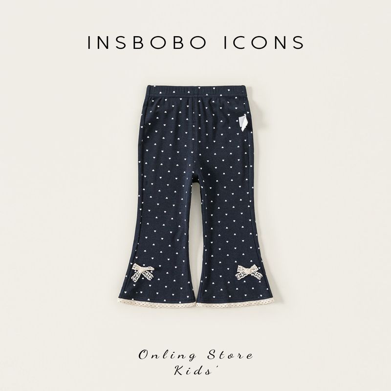 Детские брюки Insbobo 2026 Весна Новый стиль Стильные расклешенные брюки для девочек Малыш Весна и Осень Красивые длинные брюки Модные Tibetan youth 80