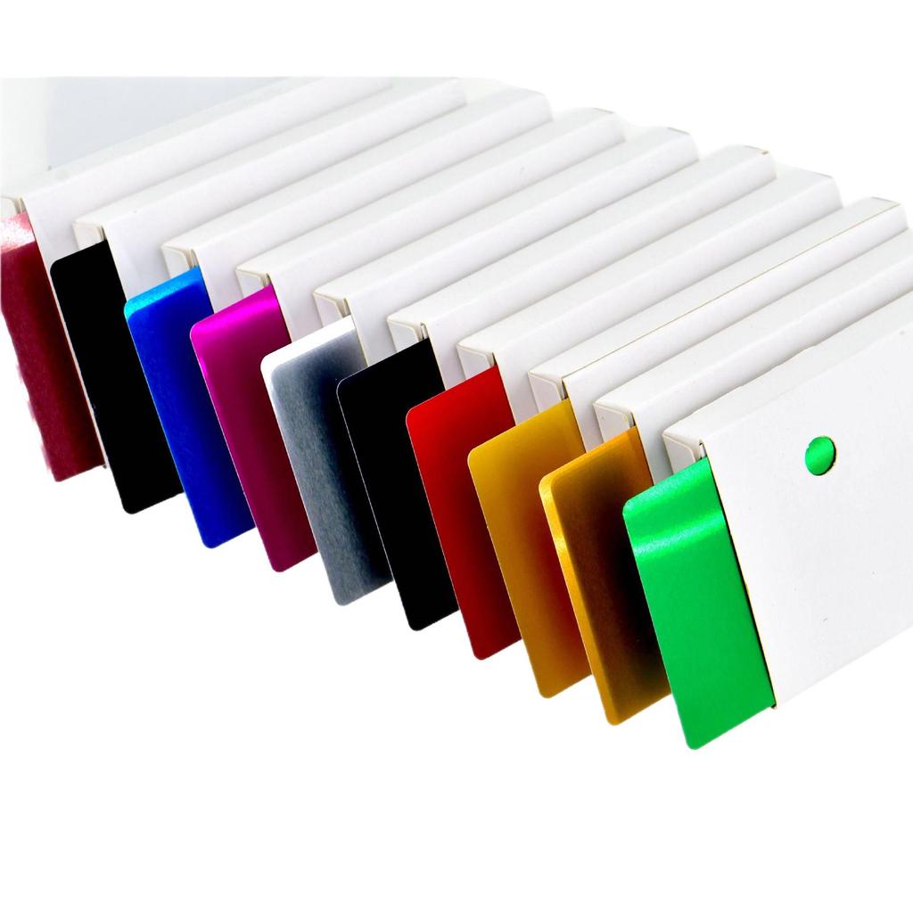 50-Piece Set of 0.45mm Thick Multi-Color Aluminum Business Card Sheets for Laser Engraving