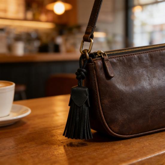 Fusk Läder Tofs Hängande Prydnad DIY Hantverk Tillverkning Vintage Tofs Hänge Väska Plånbok Bil Nyckelring Skolväska Hängande Dekoration