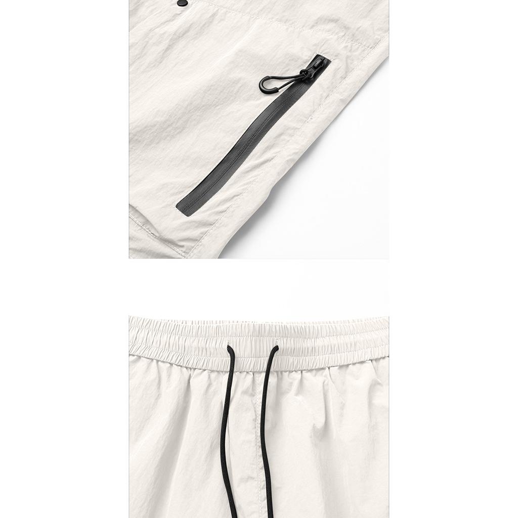 Men Lightweight Drawstring Waist Cargo Shorts with Multiple Pockets Relaxed Fit Quick Dry Fabric for Outdoor Activities