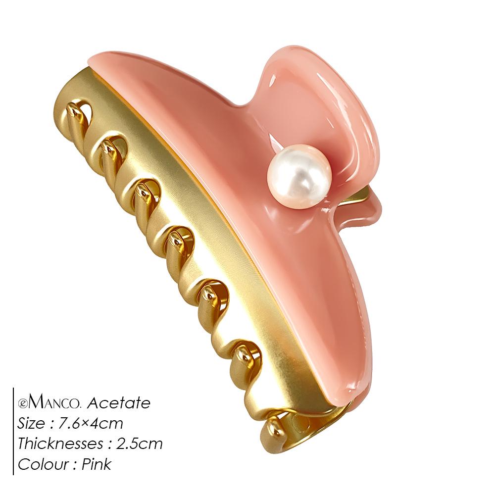 

eManco Women s Versatile Pearl & Acetate Hair Clip - Patchwork Color Shark Clip