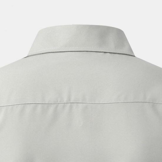 Pánská košile s odepínacím límcem Dlouhý rukáv Jednořadá Kontrastní barva Slim Fit Měkká Prodyšná Formální Obchodní styl Střední délka Kancelářský top