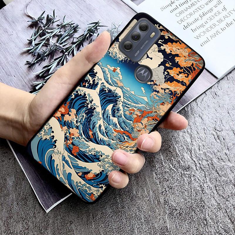 Great Wave Of Kanagawa Art Case For Motorola G84 G22 G32 G34 G52 G10 G20 G30 G60 G60S G13 G50 G54 G62 G53 G72 G85 G24 Power