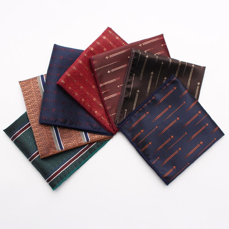 Spring And Summer Jacquard Yarn-Dyed Polyester Silk Small Square Towel Men'S Gentleman Suit Pocket Towel