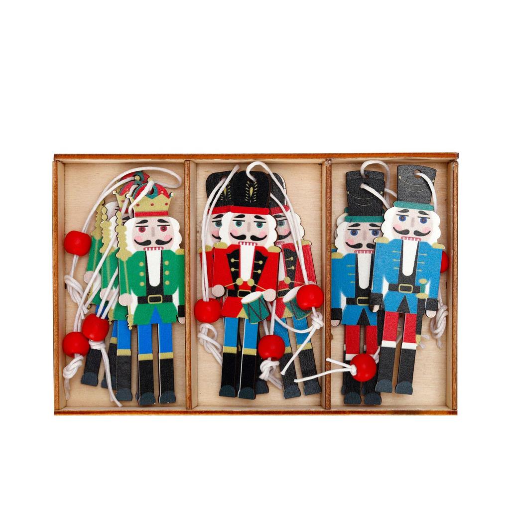 Wooden Nutcracker Soldier Ornament - Festive Cartoon Christmas Gift