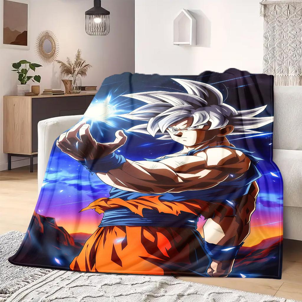 Son Goku Print Blanket Warm Comfortable Flannel Blanket Suitable for Bedrooms,Sofas, Beds,Chairs,Travel 138