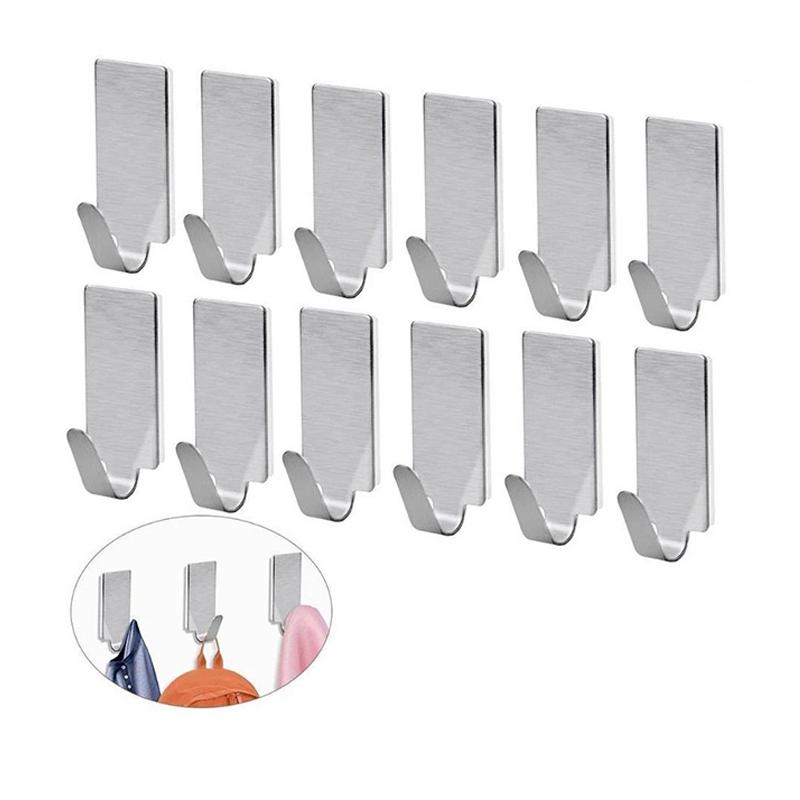 Self-Adhesive Hook Stainless Steel Heavy-Duty Wall Hook Bathroom Storage Towel Rack Multifunctional Kitchen Rack