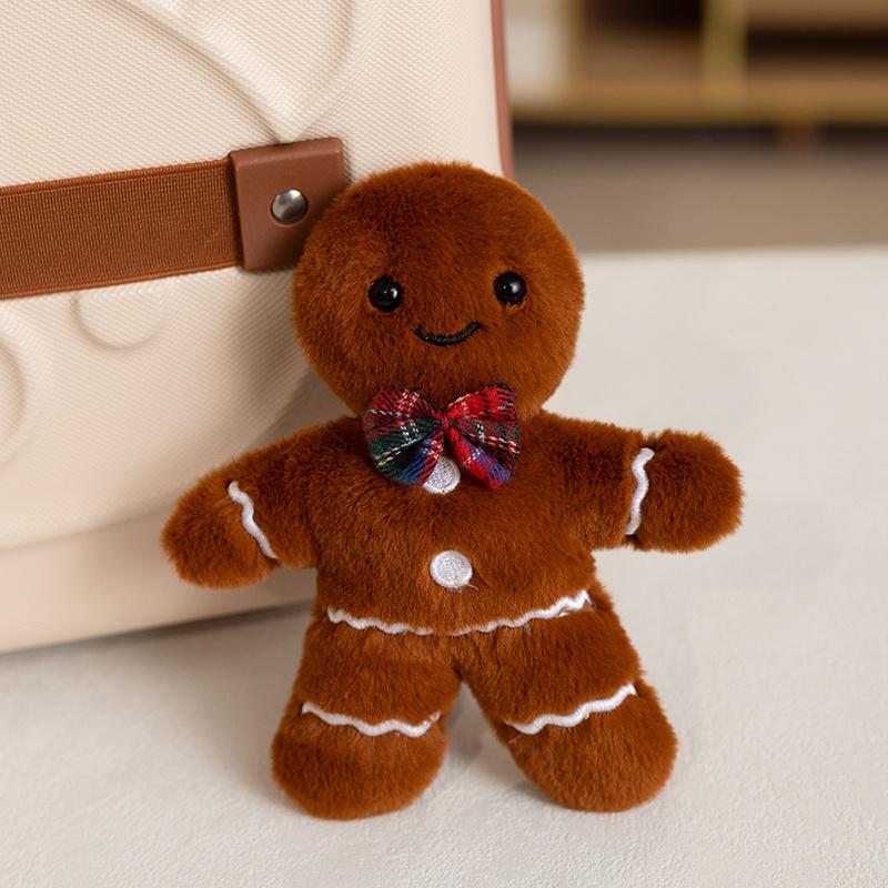 New Christmas Gingerbread Man Plush Toy Gingerbread House Key Bag Pendant Pillow Boys Girls Soft Toys Christmas Gift Party decor