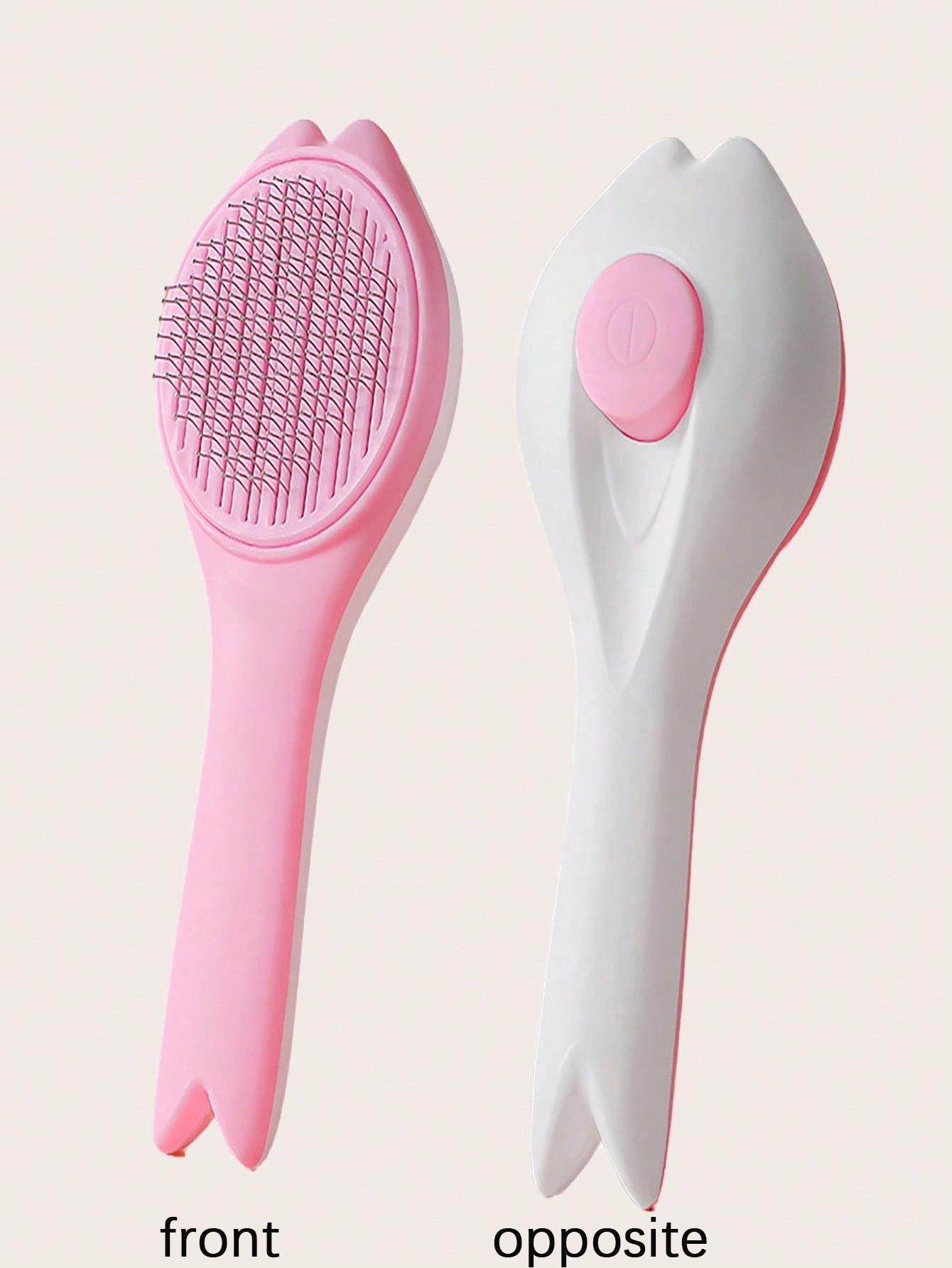 

1pc-Pet grooming comb, pink stainless steel needle comb suitable for pet grooming