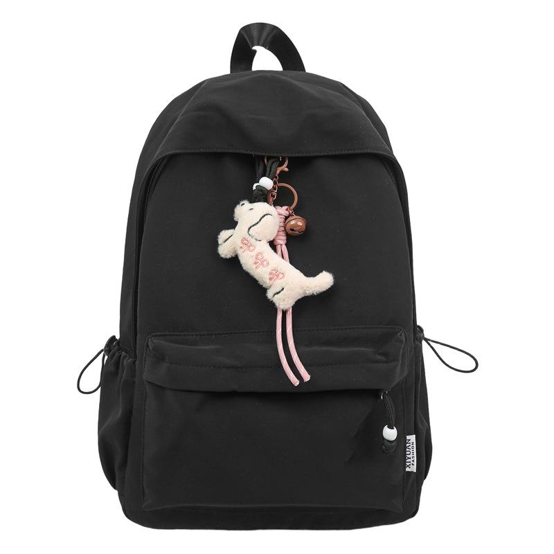 New small fresh schoolbag, high-capacity solid-color backpack for junior high school girls, high-value backpack for primary school students