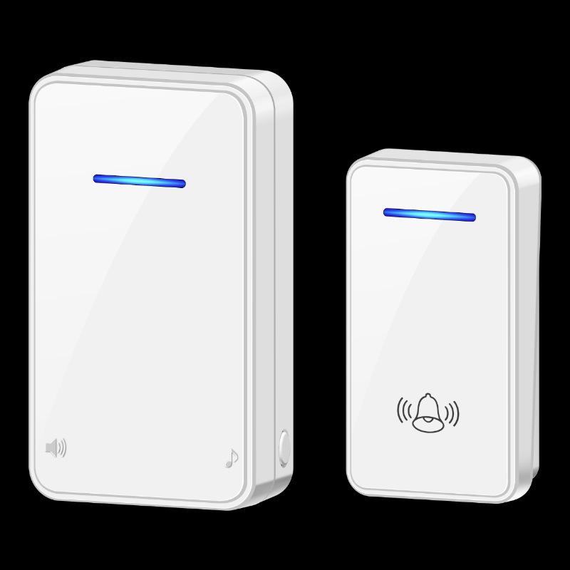 Wireless Waterproof DC Doorbell - Battery Powered Remote Control Buzzer for Outdoor and Indoor Use Wireless Home Battery Type белый