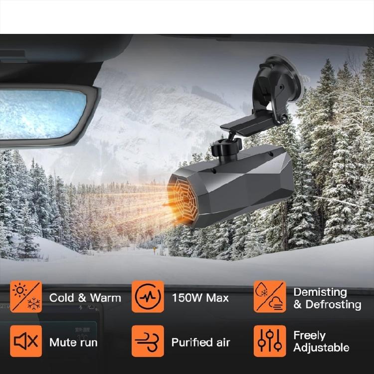12V Car Heater Comfortable Cabin Temperature Maintenance Tool for Warmth&Visibility, Defroster Rotatable Heating Device