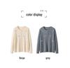 Women's 100% Pure Cashmere Embroidered Round Neck Cardigan - New Style Solid Color Knit Sweater Coat