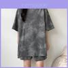 Girls Summer Casual Set With Tiedye Print Polyester For Lounge And Daily Wear