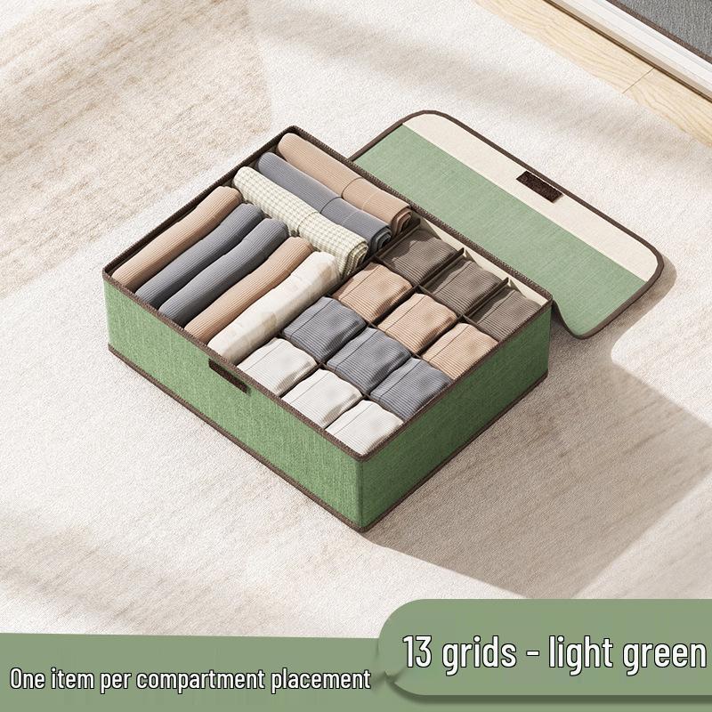 Three-in-One Cotton Linen Underwear & Sock Drawer Organizer for Home Dorms