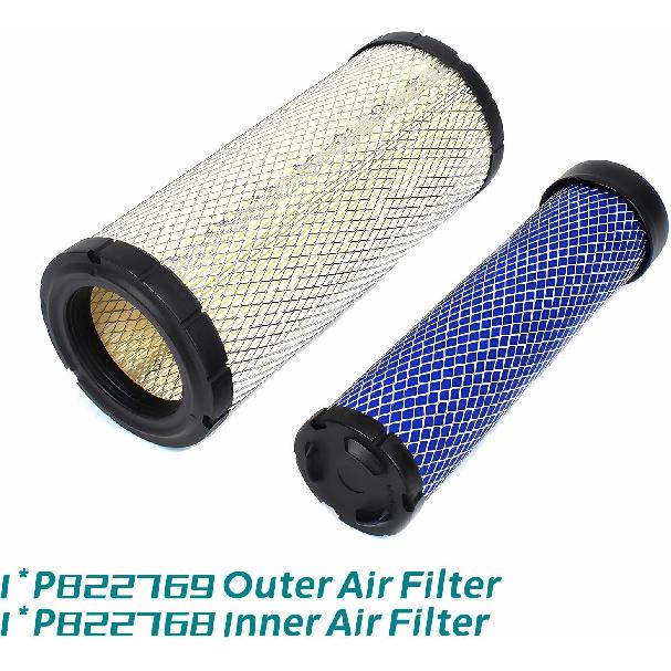 ca9246 Air Filter Kit P822768 P822769 Compatible with Donaldson Baldwin Air Filter RE68048 + RE68049, AF25553, AF25554, LAF8143, 46489, CA9246,