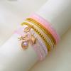 European American Fashion Bohemian Layered Beaded Bracelets Elastic Ethnic Bracelets for Women Female Bangle Bracelet