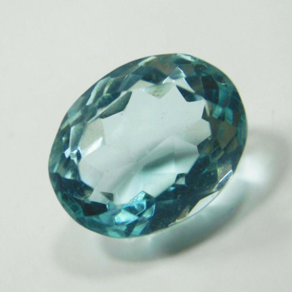 Natural Blue Aquamarine Loose Gemstone 9 Ct Ocean Oval Shape for Jewelry Making and Gem Collections