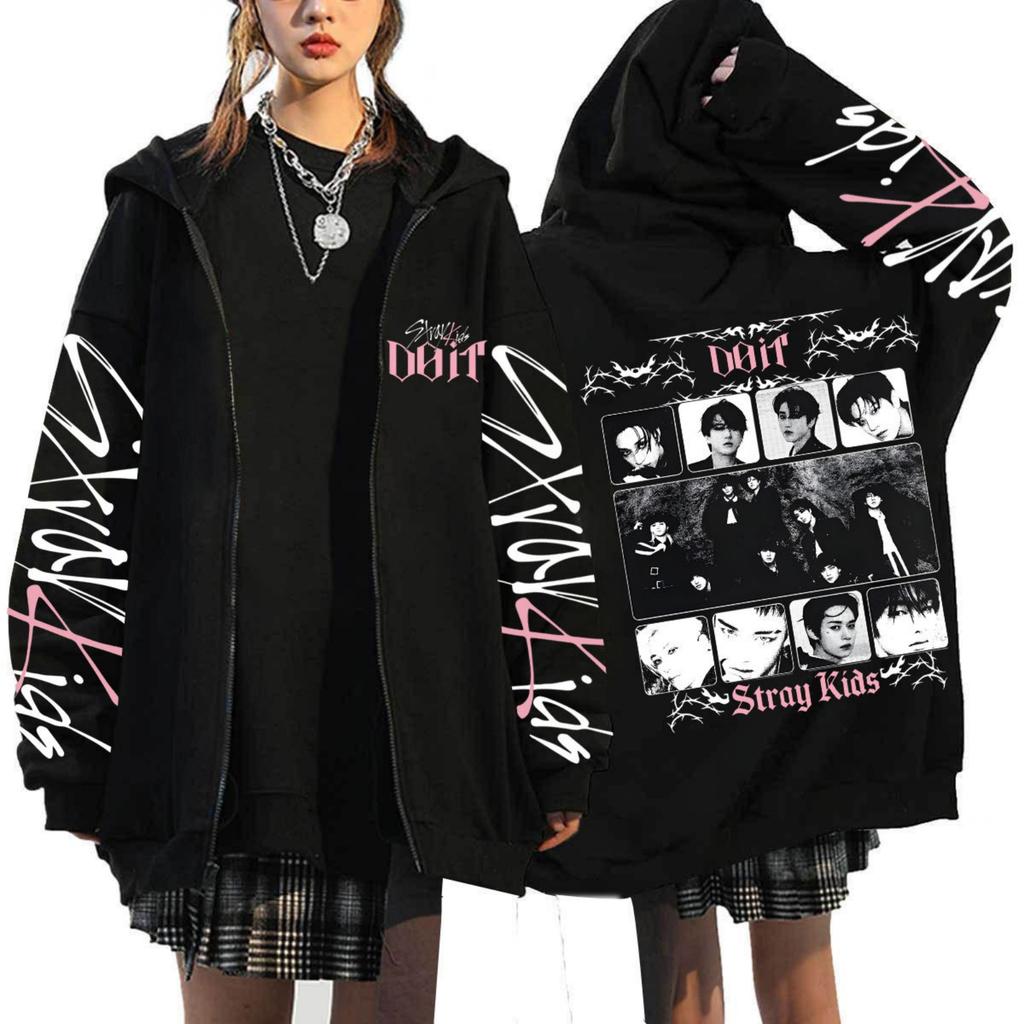 Moletom Feminino Casual Fashion Estampado de Manga Longa com Zíper e Capuz