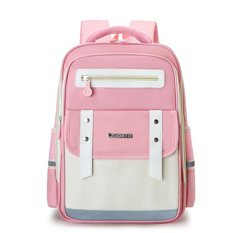 

New schoolbag, primary school schoolbag, boys and girls, burden reduction and spine protection, children s backpack, large-capacity backpack. рожевий