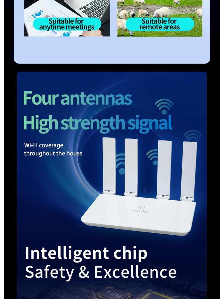 4G Wireless 300M WiFi SIM Card Router for Europe, Southeast Asia, Africa - Model CPE906