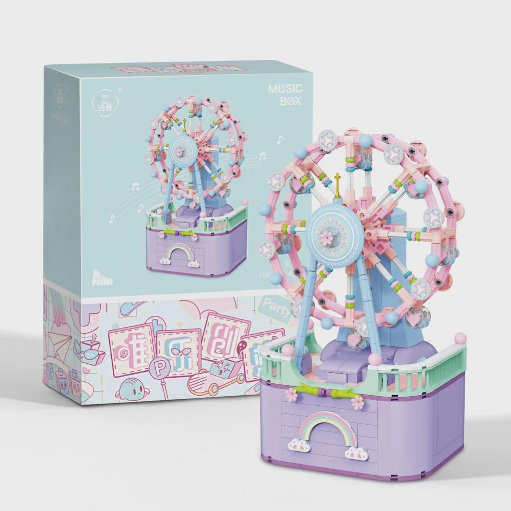 3001 Ferris Wheel Music Box Carousel Building Blocks - Valentine's Day Gift for Boys and Girls