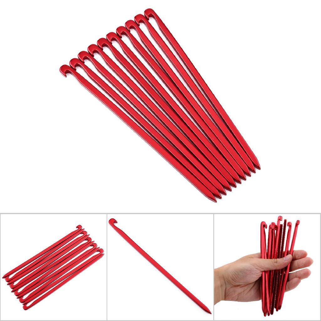 10pcs 16cm Heavy Duty Aluminum Camp Awning Canopy Tent Rock Stakes Pegs Nails for Camping