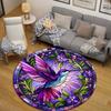 Rustic Round Floral Multicolor Carpet, Non-Slip Floor Mat for Office