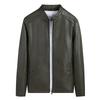 Autumn and winter men's leather jacket fashion trend velvet casual leather jacket men's multi-bag stand-up collar locomotive