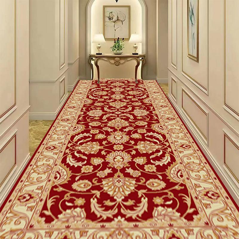 Retro Long Corridor Carpet Luxury Decoration Home Hallway Rug Non-slip Washable Stair Passageway Runner Foot Mat Customizable
