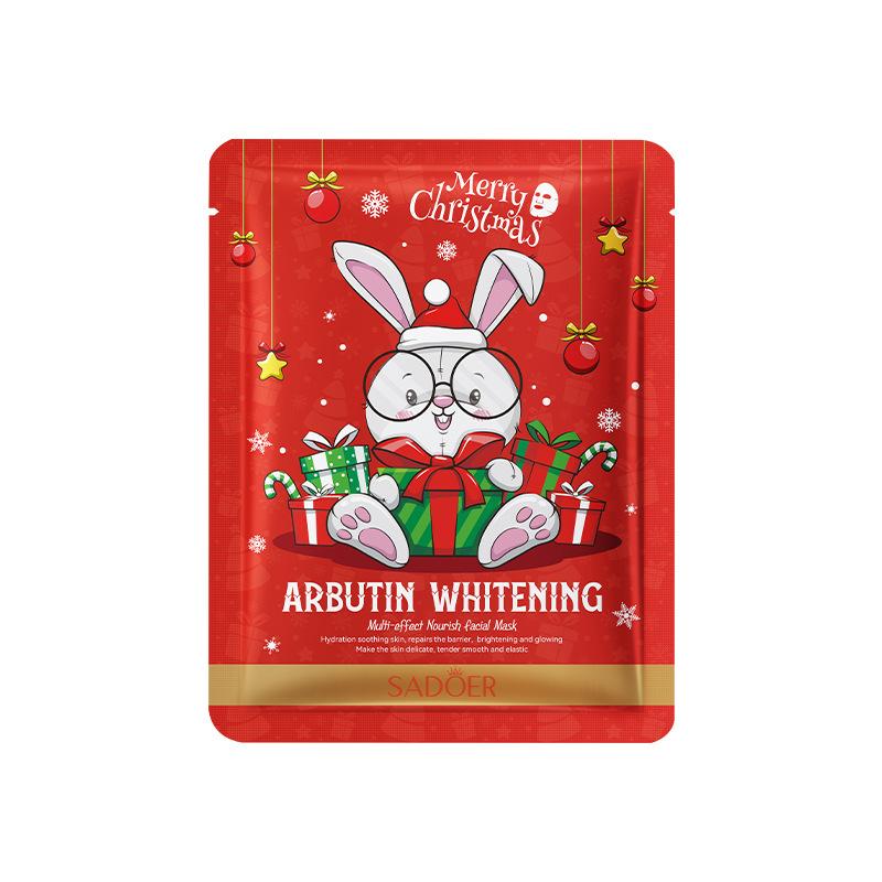 Christmas Mask 25g Packaged Hyaluronic Acid Moisturizing Hydration Facial Mask Patch