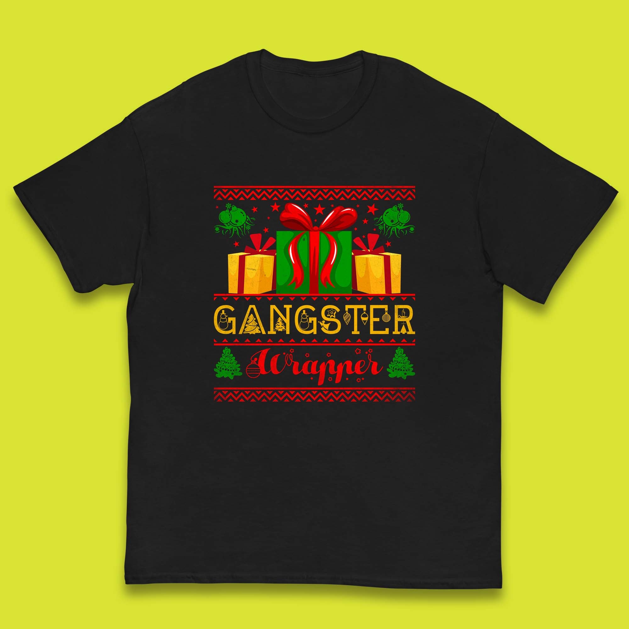 Christmas Kids T Shirt Gangster Wrapper Gift Christmas Top 160