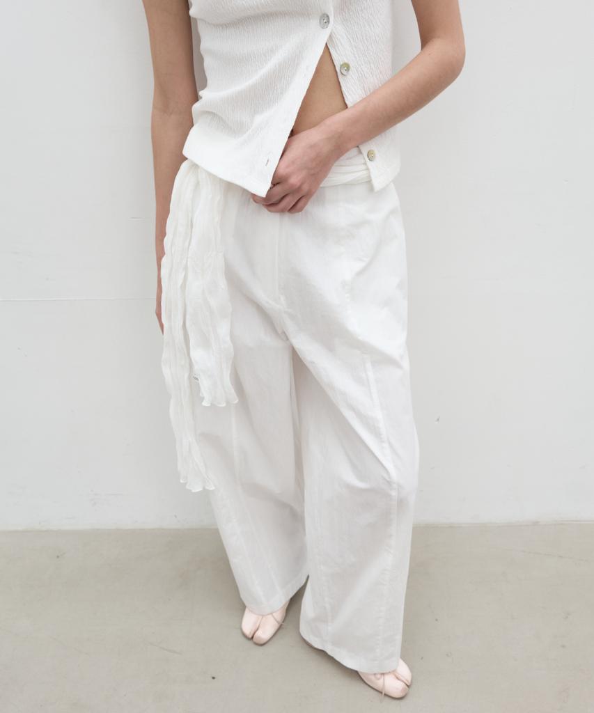 Seolan Pocket Balloon Line Pants_White