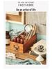 Wooden Desktop Organizer: Remote Holder & Stationery Box for Office or Makeup Brushes