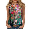 Floral Oil Painting 3D Print Tank Tops Women O-Neck Casual Vest Off Shoulder Y2k Elegant Sleeveless Top Camisole Woman Clothing