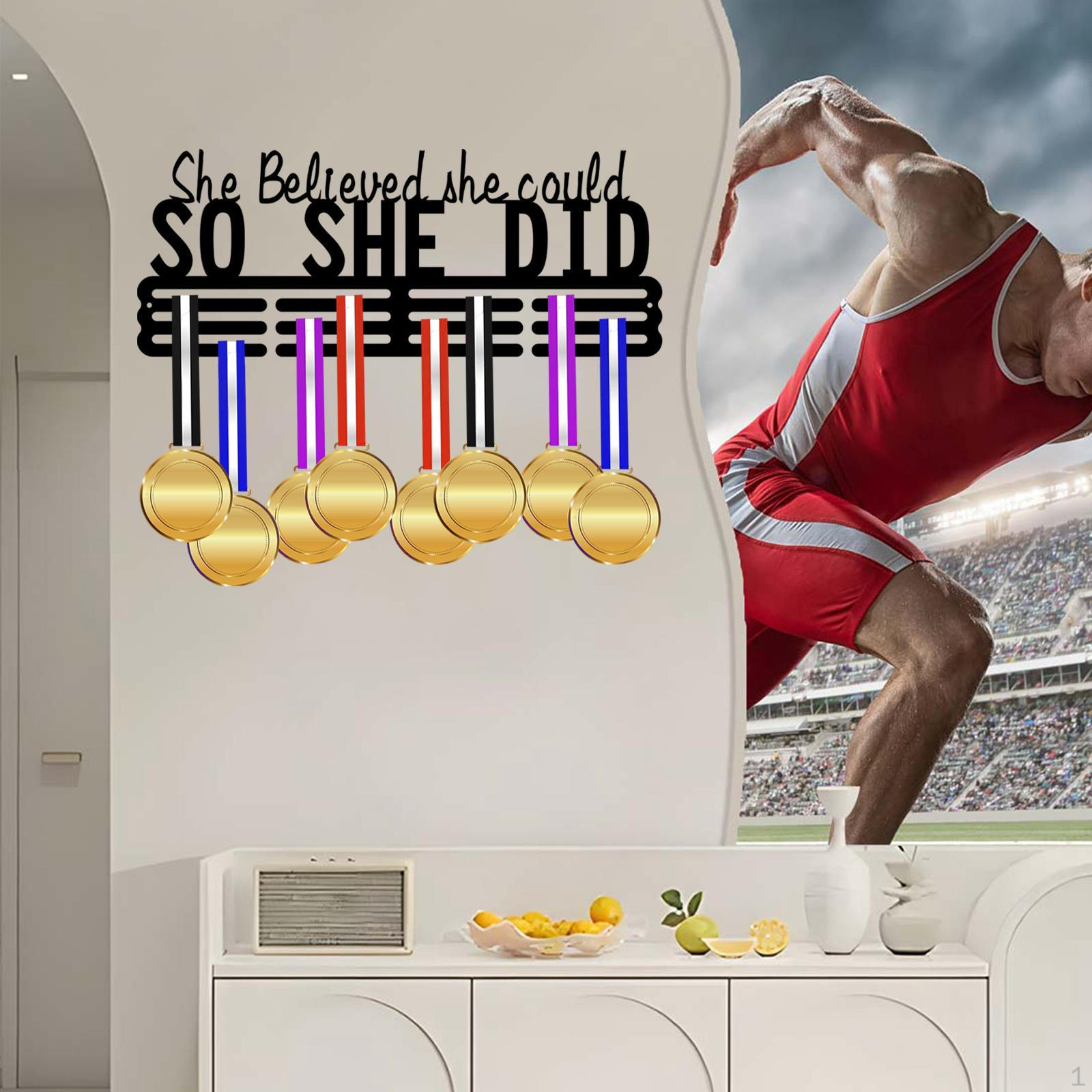 

Медальниця Вішалка Дисплей Рама Металевий Тримач для Черлідингу для Бігових Медалей Учасник Забігу she did