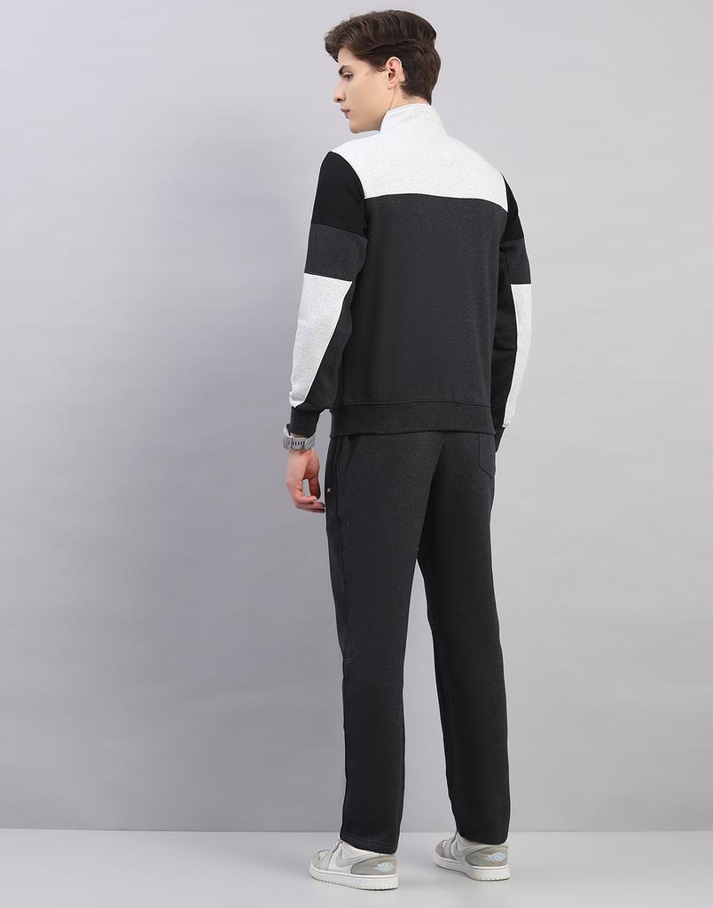 Monte Carlo Men's Regular Fit Colour Block Stand Collar Full Sleeve Tracksuit