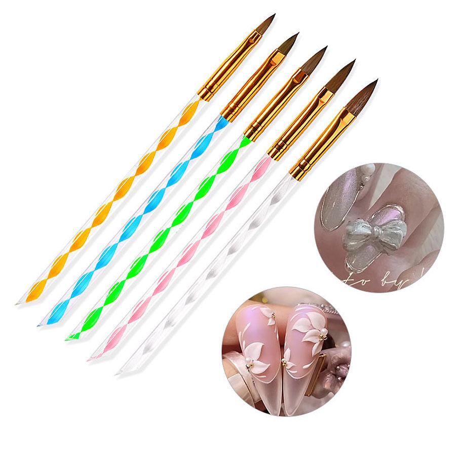 

Набор из 5 кистей для акрилового нейл-арта с двумя ручками 1