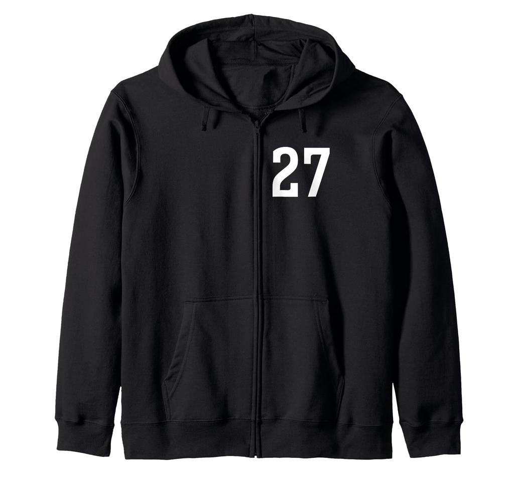 Number Twenty Seven #27 Sports Team Uniform Zip Hoodie