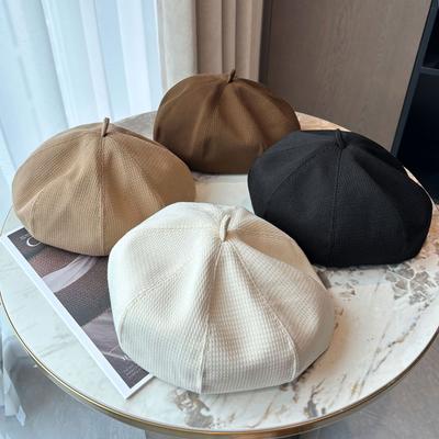 Gesicht zeigende Kleine Wolke Baskenmütze für Damen Herbst Street Fashion Vielseitige Kürbishut Koreanischer Stil Literarischer Retro Achteckiger Hut