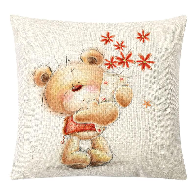 Valentine's Day Linen Pillow Case Couple Confession Supplies Office Home Cushion