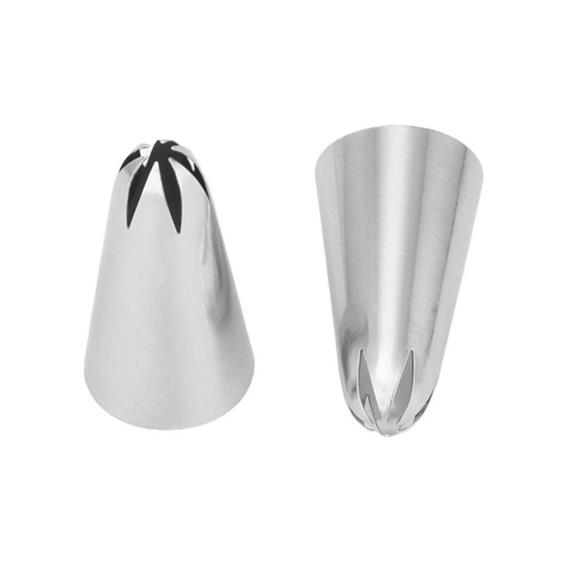 Pastry Stainless Steel Piping Nozzle Cupcakea Fondant Cake Cream Decorating Props 2 Size Available Home Kitchen Baking Tools ZYF