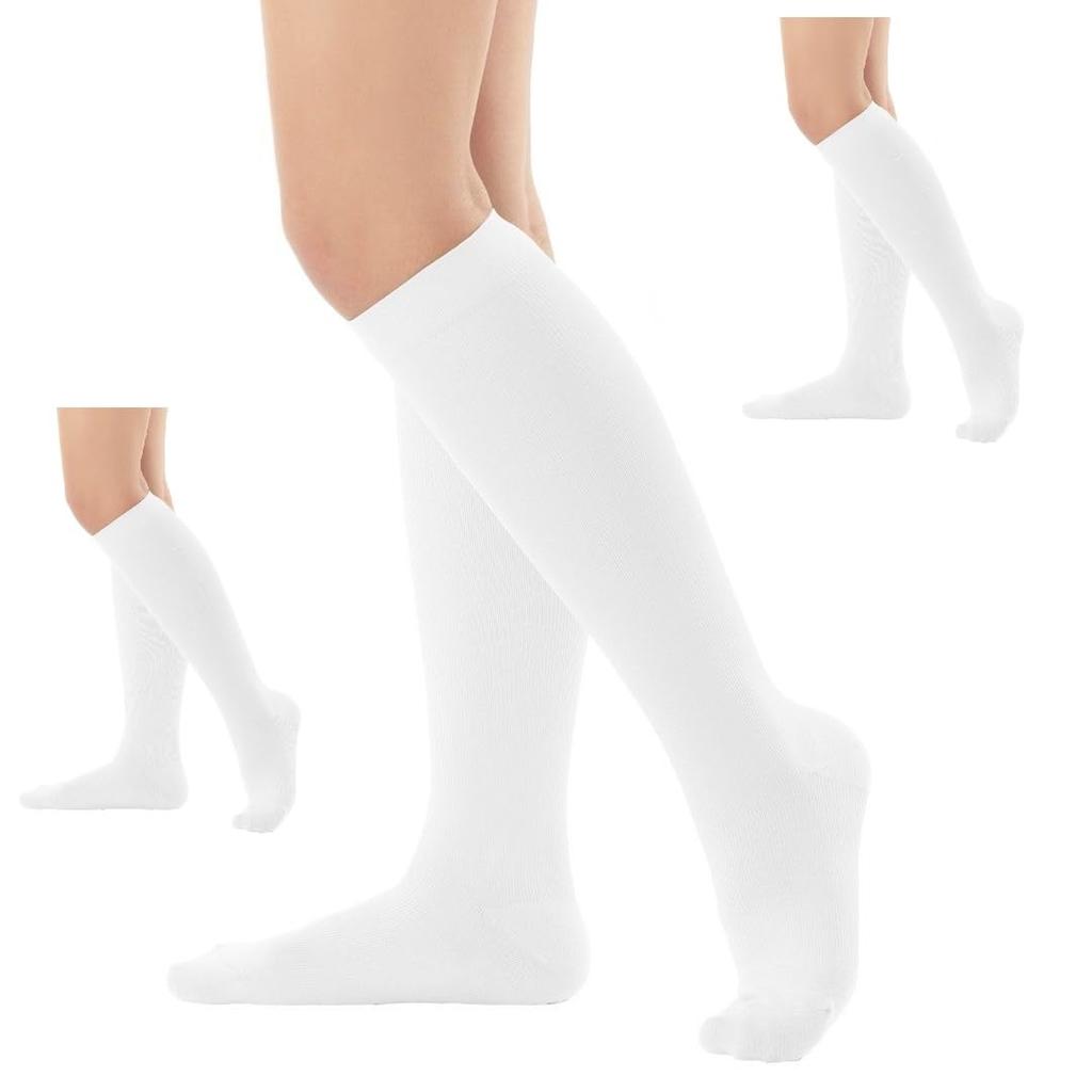 Actcyc LIGHTS Compression Set Made in 11 and Compression Socks Socks, 3-Pair (Small, White), Japan, Colors, Women's Men's