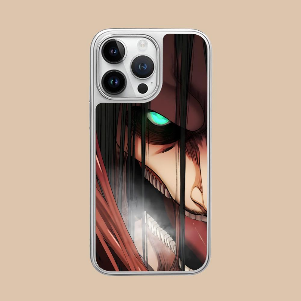 AOT Eren Yeager Silver Plating Mobile Phone Case for iPhone 17 16 15 14 13 12 11 Air Pro Max Plus Colorful Cover