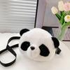 Panda Head Crossbody Bag Versatile Cute Plush Bag Cartoon Shoulder Bag