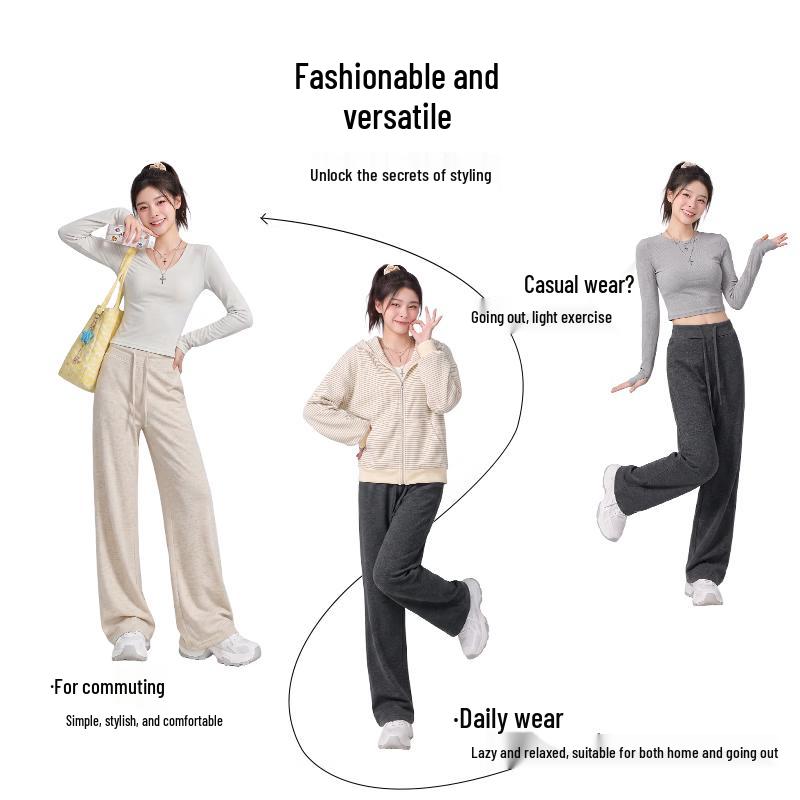 Jeanswest Women's High-Waisted Wide-Leg Yoga Sweatpants