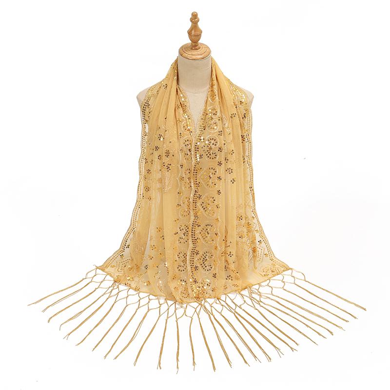 New Sequins Peacock Scarf Shawl For Women Evening Dresses Elegant Shawl Female Golden Sparkling Metallic Scarf Shiny Shawl Wraps